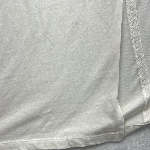 L‎ Space White M 100% Cotton Short Sleeve T Shirt Maxi Dress Slit - Picture 9 of 16